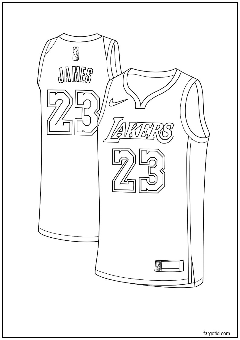 Lebron James drakt fargeleggingsside Lakers