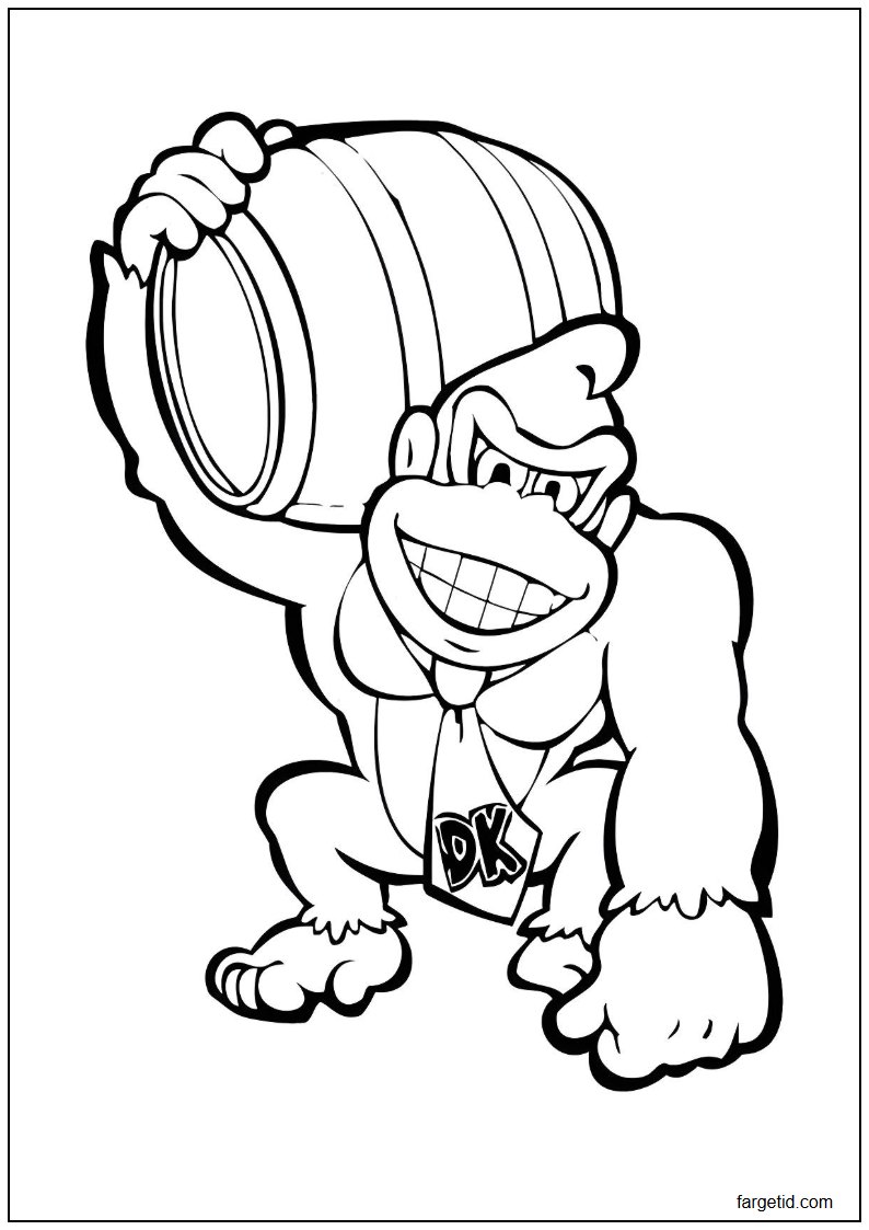 tegne av Donkey Kong for utskrift