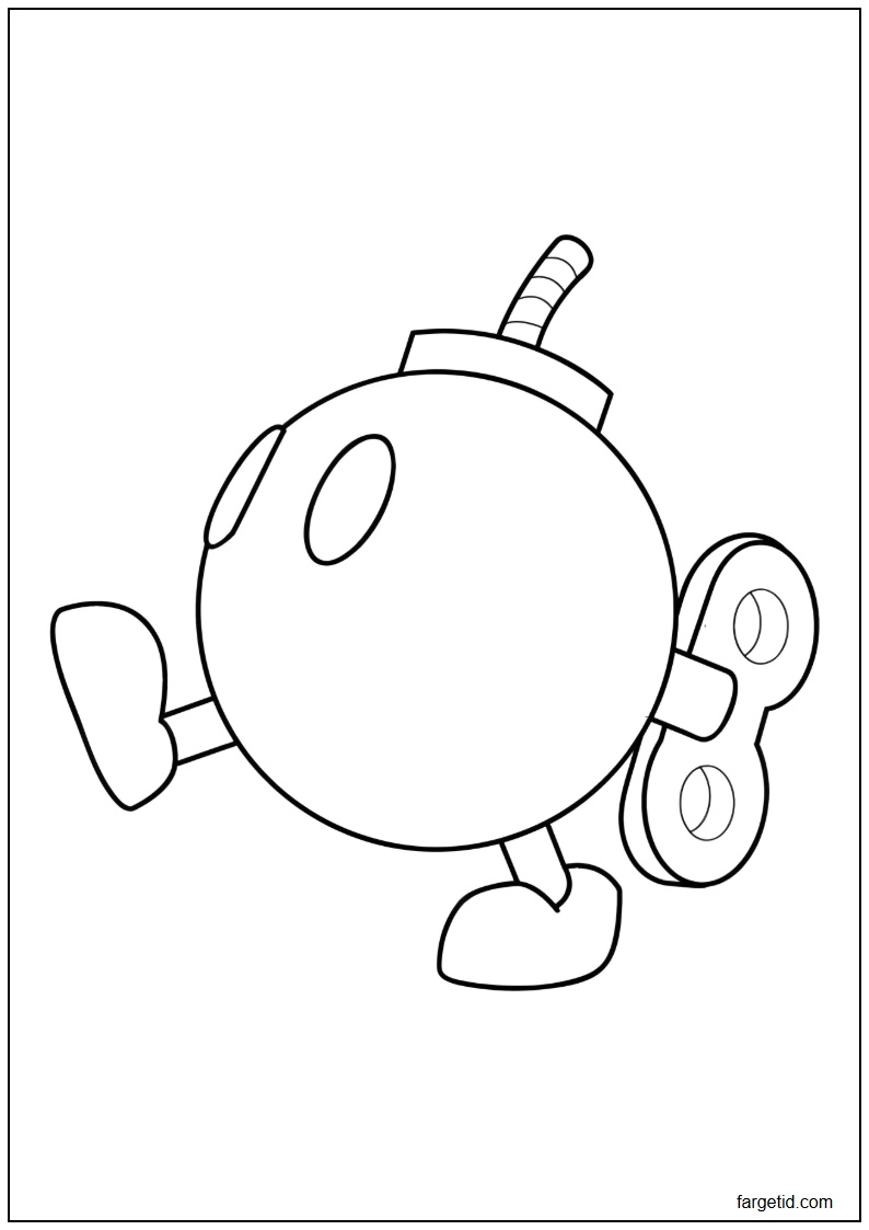 tegning av Bob Omb til fargelegging