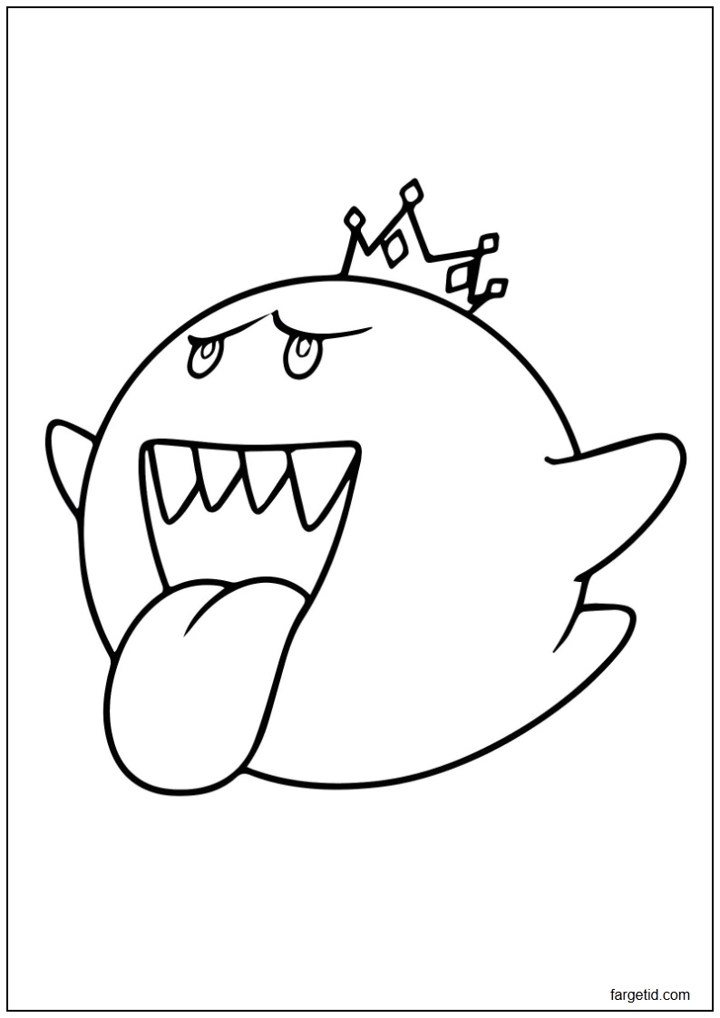 tegning av Boo fra Super Mario til fargelegging