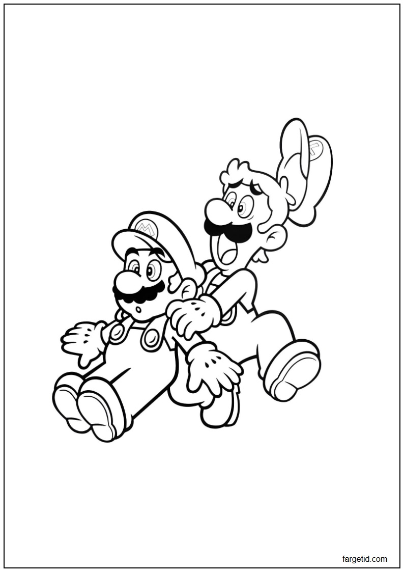 tegning av Mario og Luigi til utskrift