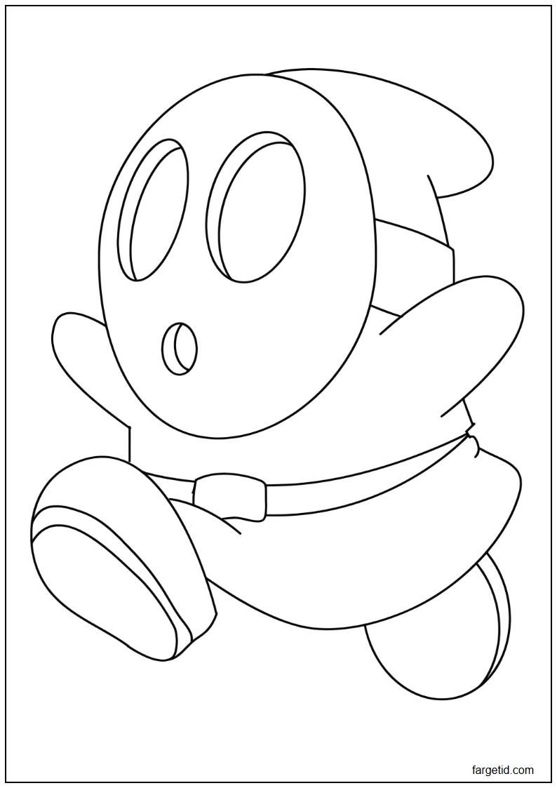 tegning av Shy Guy til fargelegging